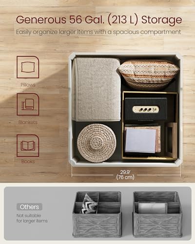 VASAGLE Farmhouse Coffee Table with Storage, Flip-Top Lids
