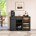 Coffee Bar with Mini Fridge Space,Liquor Wine Mini Bar Cabinet with Storage