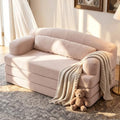 57” Convertible Sleeper Sofa Bed, Boneless Couch, Pink