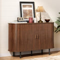 ONBRILL 48" Sideboard Buffet Cabinet, Sliding Door/Adjustable Shelf, Walnut
