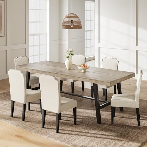 Garvee 87" Industrial Dining Table, Extra Large Kitchen Table, Grey