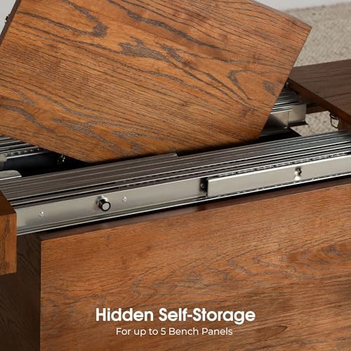 Transformer Table Solid Wood Extendable Dining Table, Brown