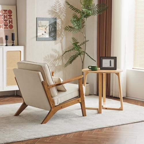 Karl home Mid-Century Lounge Accent Chair, Beige