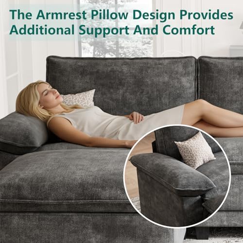 108" Modular Sectional Couch, L Shaped Cloud Sofa for Living Room