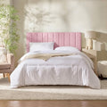Nestl Upholstered Queen Headboard - Easy Assemble Channel Stitched Headboard Queen Size - Wall Mounted Headboards with 3D Soundproof Wall Panels Peel & Stick Floating Headboards, Pink