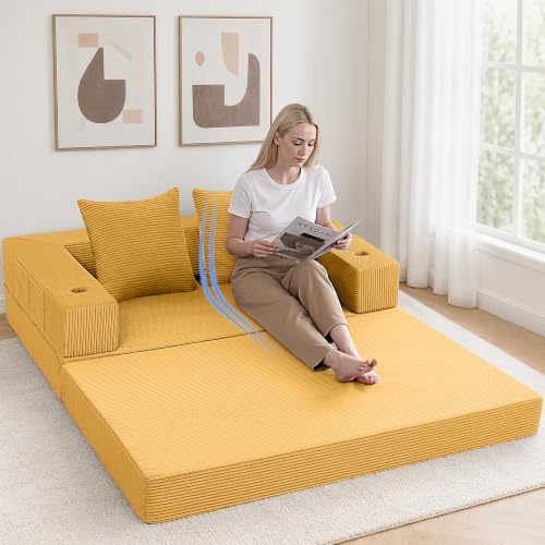 COMAX Boneless Futon Sofa Bed, 59" Small Low-Profile Floor Couch