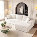 GRUSIGN Cloud Sectional Boneless Couches for Living Room, Modular L Shaped Couch with Deep Seat Oversized Right Facing Chaise, Memory Foam Compressed Spineless 3 Seater Sofa for Apartment, Beige