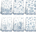Redbaker 6 Pcs Floral Kitchen Towels Wildflower Butterfly Porcelain Style