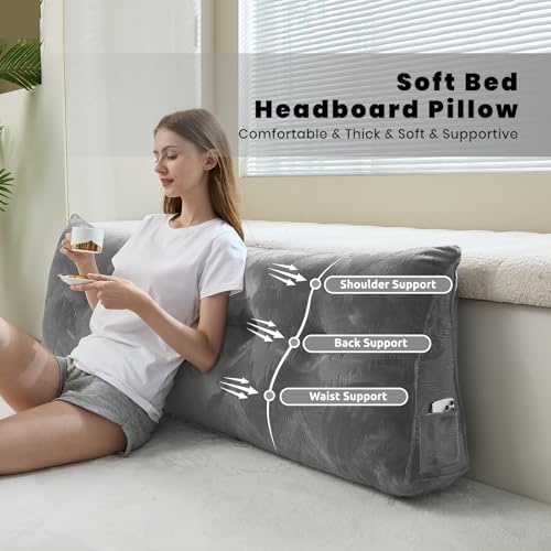 Zelladorra Headboard Pillow Queen, Triangular Wedge Pillow Headboard