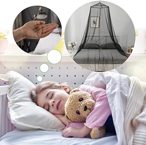 Mosquito Net Bed Canopy for Girls Black Bed Curtains Tent Twin Queen Size