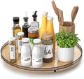AMH 18-Inch Extra Large Farmhouse Oak Lazy Susan Organizer