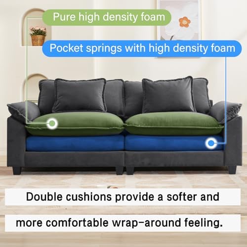 Oprisen 86" Modular Sectional Sofa, Comfy Loveseat Deep Cloud Couch