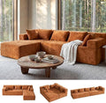MONVANE 106" L-Shaped Modular Sectional Sofa, Orange