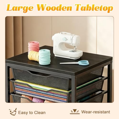 10-Drawer Rolling Storage Cart, Craft Organizers and Storage, Black