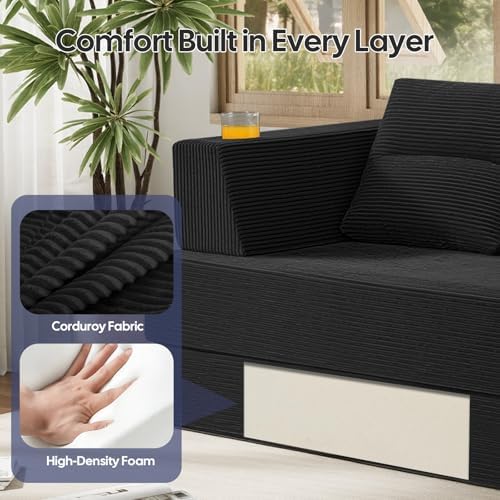 COMAX Futon Sofa Bed, Convertible Sofa Bed, Folding Boneless Couches