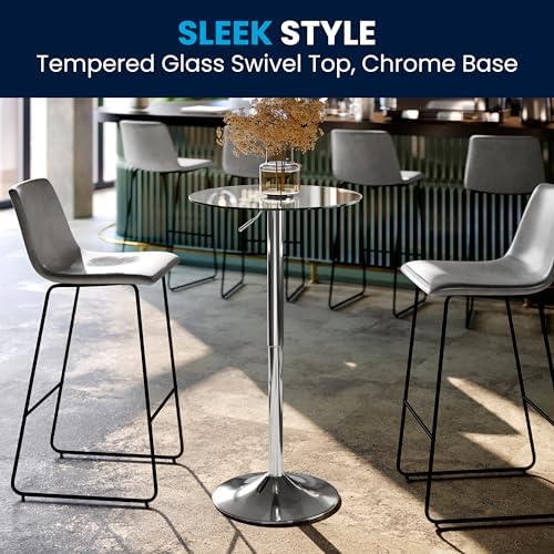 Flash Furniture 23.5 in Glass Adjustable Round Table