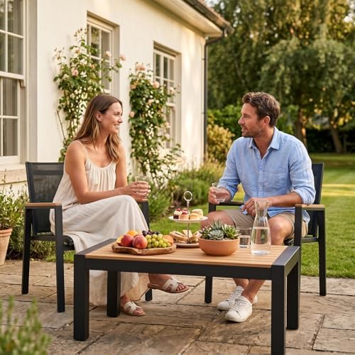 Garvee Outdoor Coffee Table, All-Weather Aluminum Patio Table