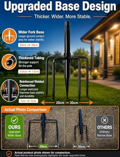 6 Pack String Light Poles for Outside, Adjustable Metal Patio Light Poles