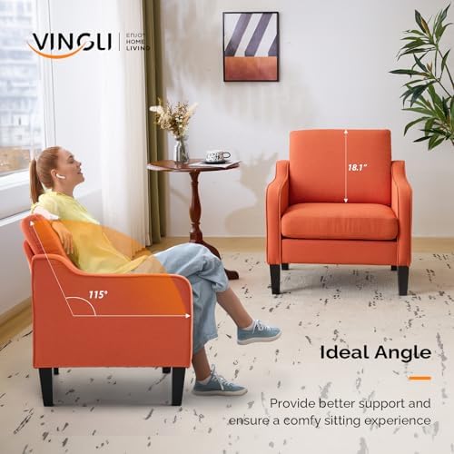 VINGLI Accent Chairs Set of 2, Modern Traditional Armchair for Living Room