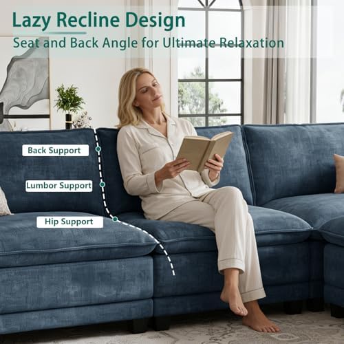 108" Modular Sectional Couch, L Shaped Cloud Sofa for Living Room