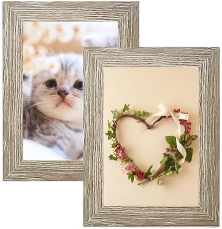 xnlkros Picture Frame Set 10 pack, Farmhouse Photo Frames, Gallery Wall Frame Collage, 8x10 5x7 4x6 Frames in 3 Different Finishes Picture Frames For Wall or Desk,Gray