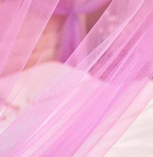 Mengersi 4 Corner Post Canopy Bed Curtains Twin Single to Twin XL Size Bed,Netting Curtains for Camping, Patio,Indoor Outdoor Net (80x40x80, Pink)
