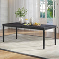 AMERLIFE 79" Farmhouse Solid Wood Dining Table with Roman Legs, Grey