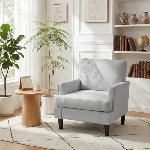 Kromax Accent Chair for Living Room, No Screws Assembly Required, Grey