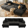 Txtin's Sleeper Sofa with Pull Out Bed 112 Inch U Shaped Sectional Couch
