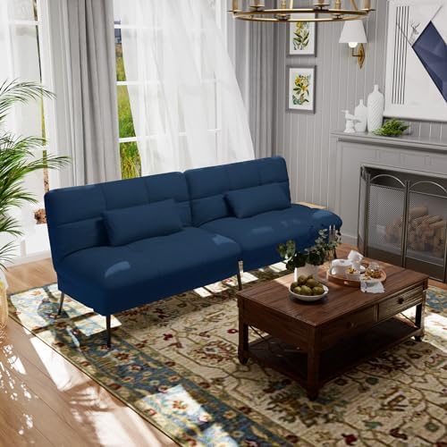 COMHOMA Futon Sofa Bed, 72″ Convertible Sleeper Sofa, Upholstered Loveseat