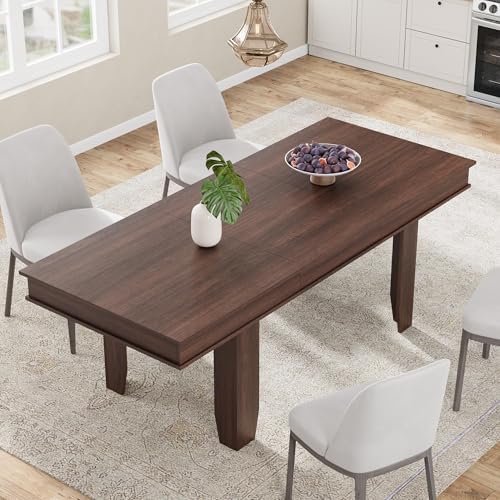 GarveeHome 63 in-86.6 in Extendable Dining Room Table for 6-10