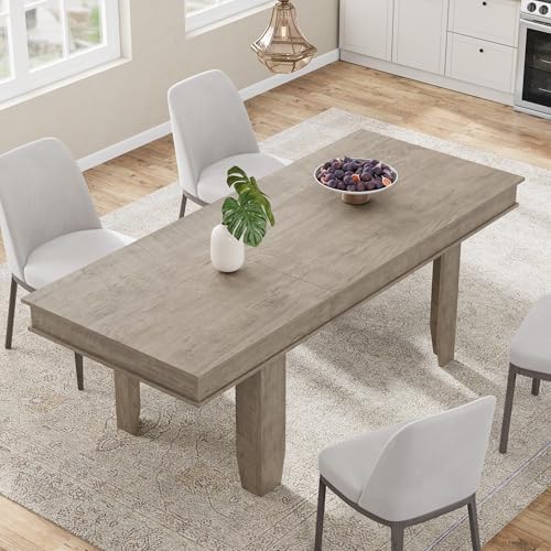 GarveeHome 63 in-86.6 in Extendable Dining Room Table for 6-10