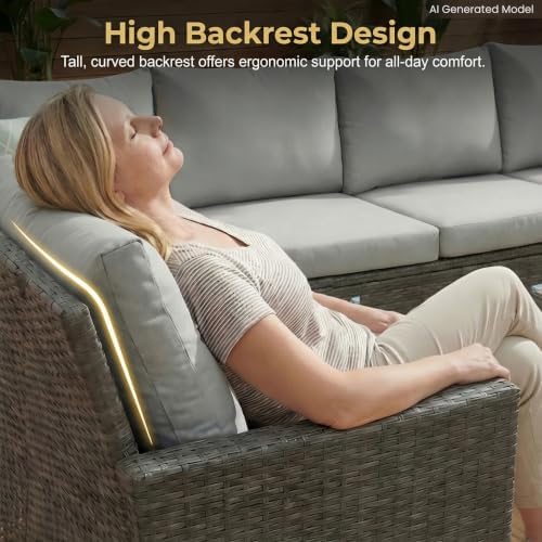 Wisteria Lane 7 Piece Patio Furniture Set, Patio Sectional for All Weather