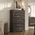 Farmhouse 6 Drawers Dresser Chests for Bedroom,Tall Chest of Drawers