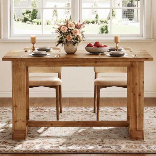 Solid Wood Bar Height Table, Counter Height Dining Table, Natural