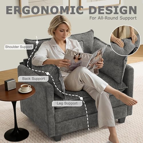 42" Modular Sectional Sofa, Cloud Couch Single-Seat Accent Chair