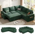 85'' Modular Sectional Sofa with Pull Out Bed, Sleeper Sofa, Green