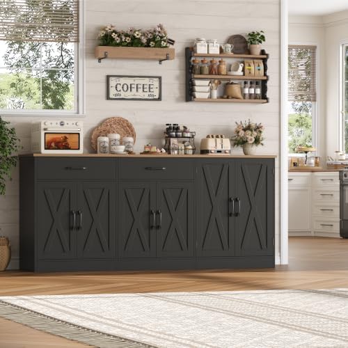 HOSTACK 71" W Kitchen Buffet Cabinet with Storage, Large Coffee Bar Cabinet