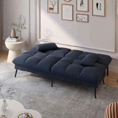 COMHOMA Futon Sofa Bed, 72″ Convertible Sleeper Sofa, Upholstered Loveseat