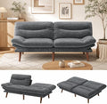 Marsail 75" Futon Sofa Bed, Small Convertible Sleeper Couch, Grey