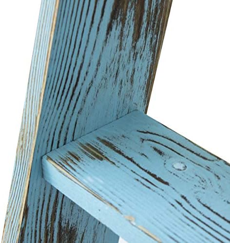 Blanket Ladders for the Living Room, Blanket Holder 5-Tier Blue