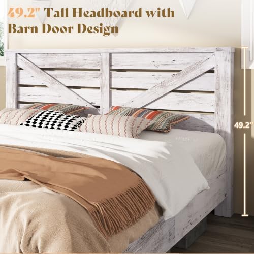 AMERLIFE 5-Piece Farmhouse Bedroom Set, Full Bed Frame & Dresser, White