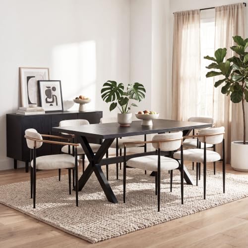 COLAMY Mid Century Modern Dining Chairs Set of 4, Upholstered Kitchen Room Chairs with 3" High-Resilience Cushion, Sturdy Metal Legs and Ergonomic Curved Backrest for Home Office, Camel