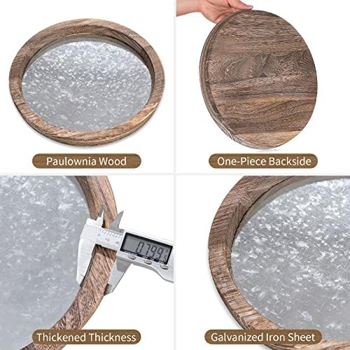 Hanobe Round Wood Candle Holder Trays, Coffee Table Decor for Centerpieces