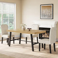 GarveeHome Industrial Dining Table for 2-4, 55" Heavy Duty Rectangular Kitchen Table with 2"×2" Metal Legs, Small Space Dining Table for Kitchen, Dining Room (Natural, 55" Non-extendable)