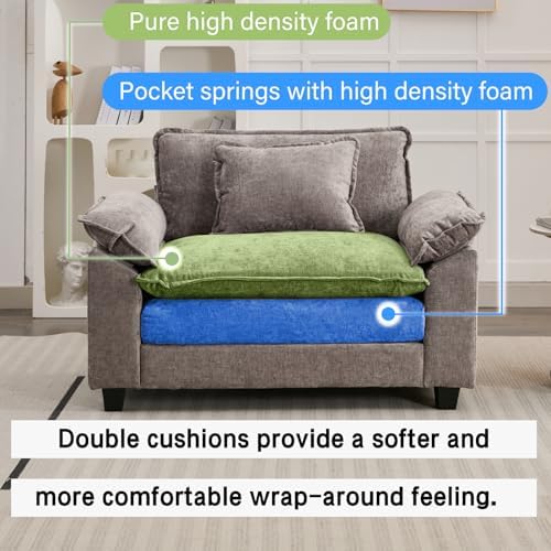 Oprisen 53" Modular Sectional Sofa, Comfy Single Sofa Deep Cloud Couch