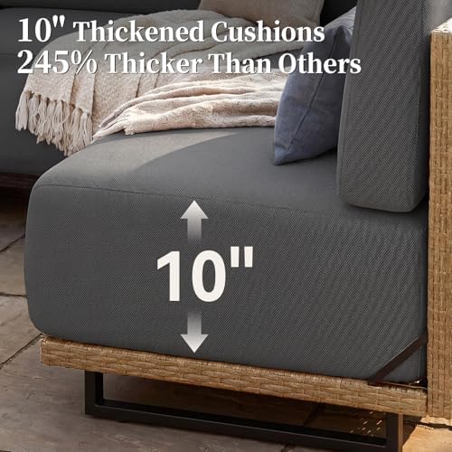 LazySunsets Patio Furniture Set with 10'' Ultra-Thick Cushions