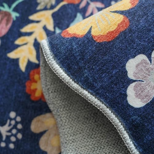 Washable 2x3 Area Rug for Entryway: Easy-Clean Carpet with Non-Slip Backing for Bedroom Kitchen Stain-Resistant Durable Low Pile Floor Mat – Perfect for High-Traffic Areas with Pets (2x3/Purple)