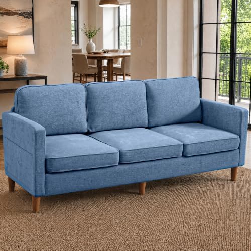 80" Chenille Sofa Mid Century Modern 3 Seater Couch for Living Room Office