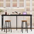 CHOEZON 63'' Bar Table, Kitchen Dining Table with Power Outlet and Footrest, Industrial Style, for Pub, Living Room, Black TBT07UBB